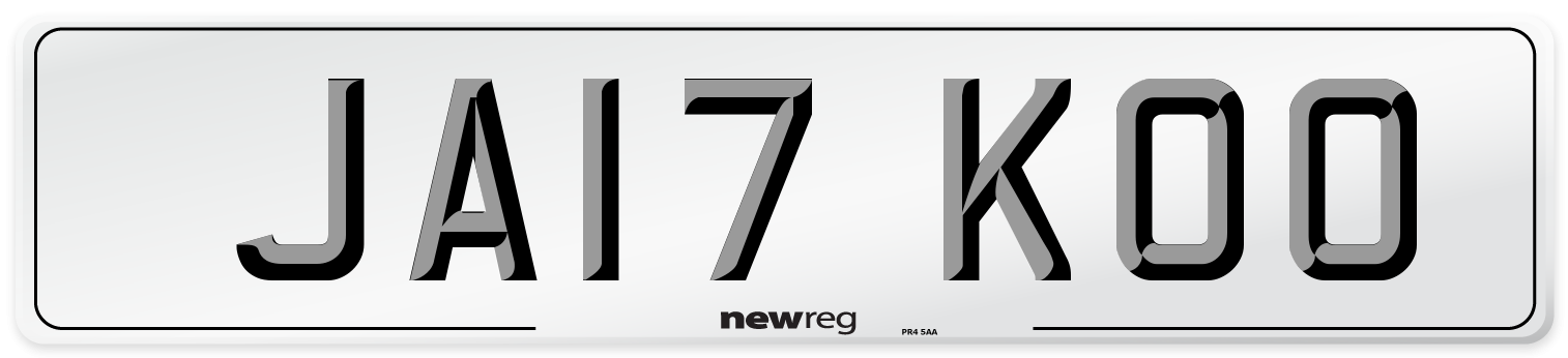 JA17 KOO Number Plate from New Reg